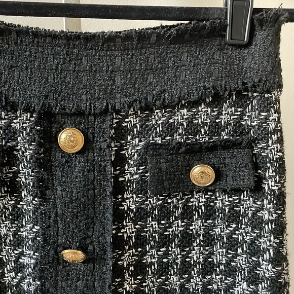 G&P Vancouver houndstooth gold button mini skirt US sz XS - Picture 2 of 6